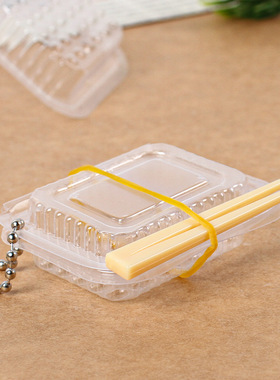 迷你仿真透明快餐盒保鲜盒打包盒食玩模型diy娃娃屋dollhouse玩具