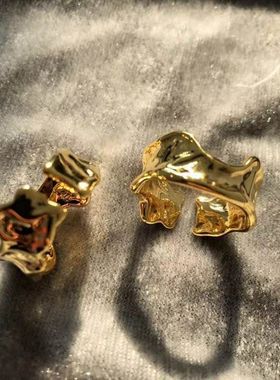 新款戒指开口简约欧美黄铜镀金戒指女精致精工