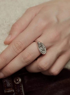 胡椒盐 庆典图章戒指人脸图章戒指个性原创设计创意度假风戒指