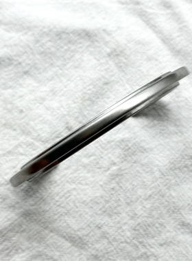 经典环形弧月手镯情侣极简P4风格不对称男女士925银开口手环