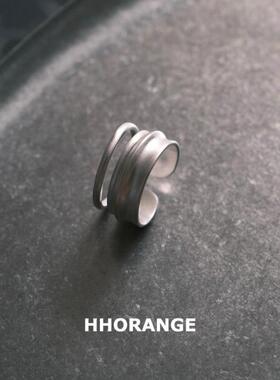 《无垠》原创极简挤压肌理小众先锋情侣男生戒指