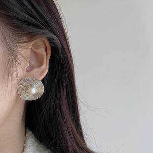 复古夸张圆圈马耳环耳钉女轻奢小众文艺耳饰高级感