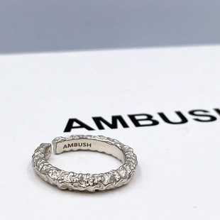 【K社制造】凹凸纹皱褶银质素戒戒指指环高级感开口可调节925银潮