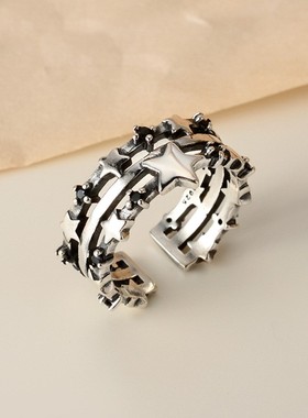 戒指纯银微镶韩版锆石