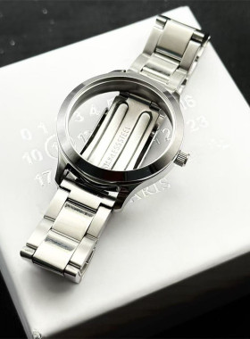 经典镂空手表链式手链秀款小众设计极简钛钢表带手环男女