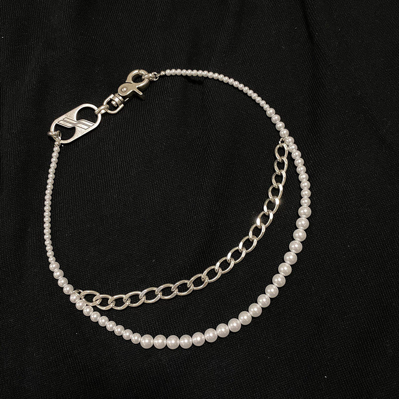 welldone we11done珍珠项链毛衣链双层925银男女个性饰品嘻哈潮牌