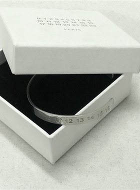 数字手镯男女士日历LOGO刻印开口手环925银简约情侣配饰