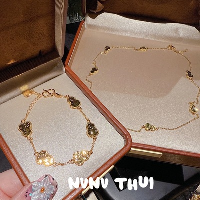 古法花丝 碎冰冰葫芦福禄相连项链 新中式 点钻路路通项链套装