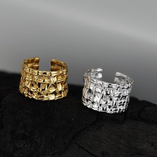 小众设计师篱笆耳骨夹S925纯银纹理感耳夹女 K社制造