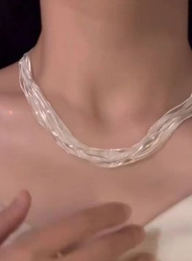 【K社制造】流苏闪光项链女高级感轻奢小众复古气质锁骨链颈链