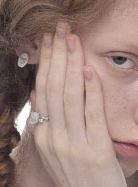 迷你系列 贝壳芭蕾舞鞋镶石戒指礼物女