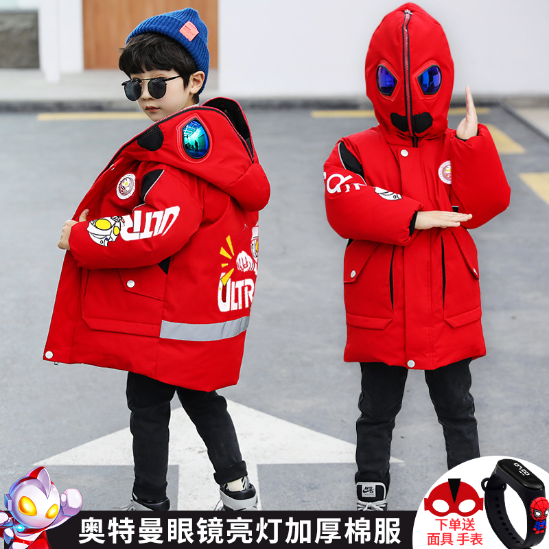 男孩加厚棉服蜘蛛侠冬款帅气棉袄