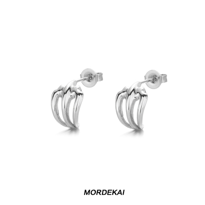 MORDEKAI龙爪钛钢镂空三层耳钉