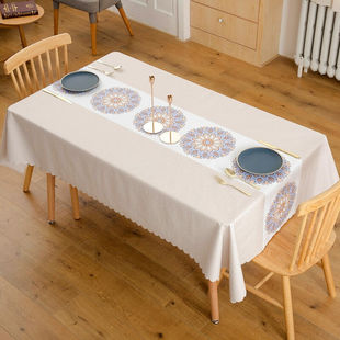 美仑美奂桌旗桌布防水防油防烫免洗餐桌布北欧简约餐厅长方形台布