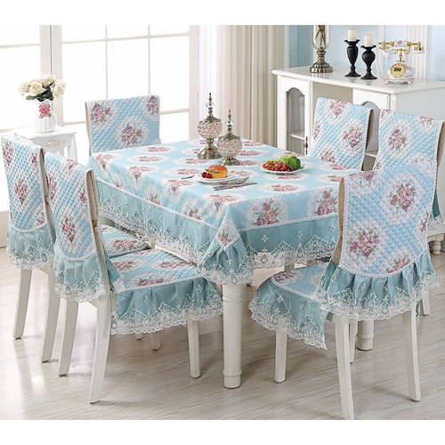 赞叶纺通用餐桌布椅套椅垫套装家用长方形茶几桌布布艺椅子套罩北