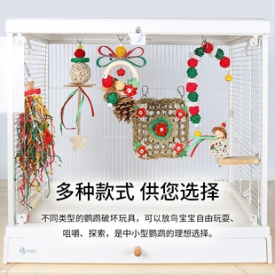 8玖-鹦鹉玩具圣诞节日系列大合集啃咬解闷玩具鸟笼装饰用品牡丹