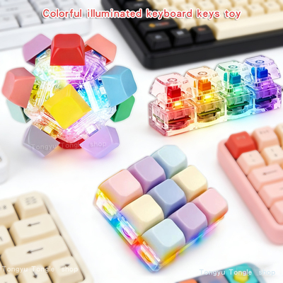 clicker Colorful illuminated keyboard keys toy gift解压键盘