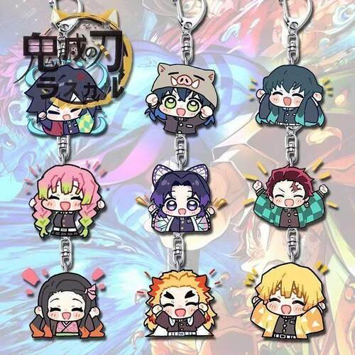 Demon Slayer  keychain cartoon Pendant 鬼灭之刃钥匙扣挂件