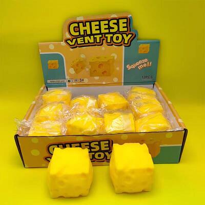 Square mini cheese squishy stress relief toy奶酪解压小玩具