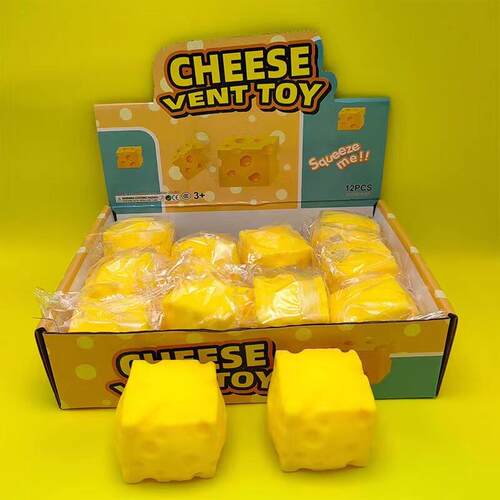 Square mini cheese squishy stress relief toy奶酪解压小玩具