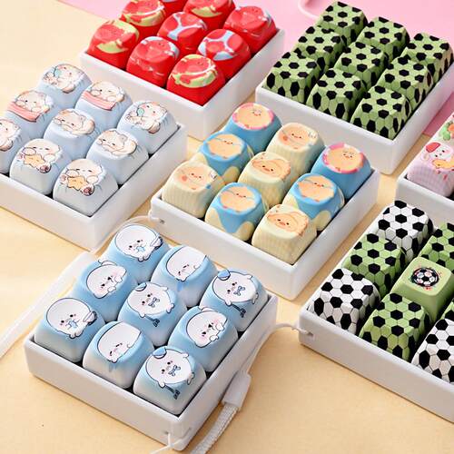 Stress relief magic football button squishy keychain toy解压
