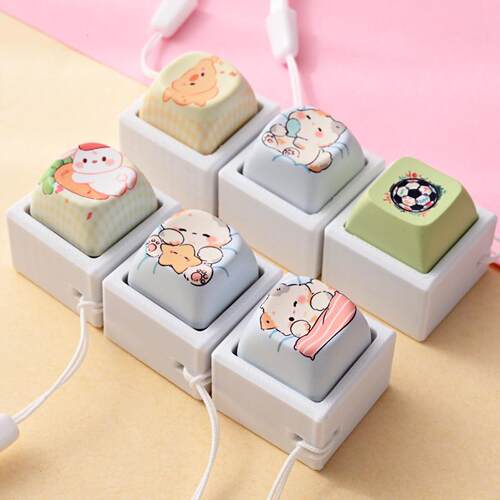 Button squishy keychain stress relief fidget toy小挂件按键