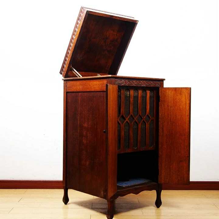 1920S西洋古董爱迪生落地式黑胶唱片机