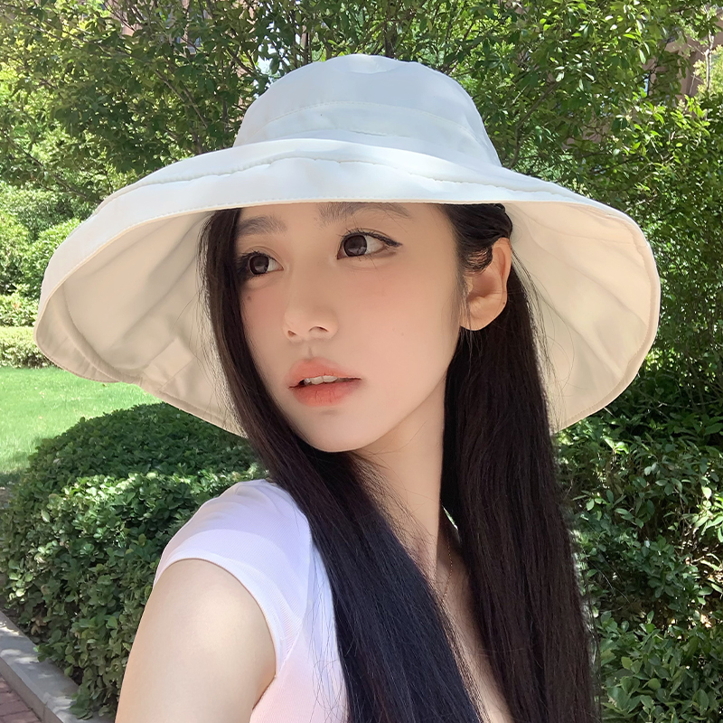 2025新款女防晒遮阳大帽檐渔夫帽防紫外线夏季骑车吹不翻太阳帽子
