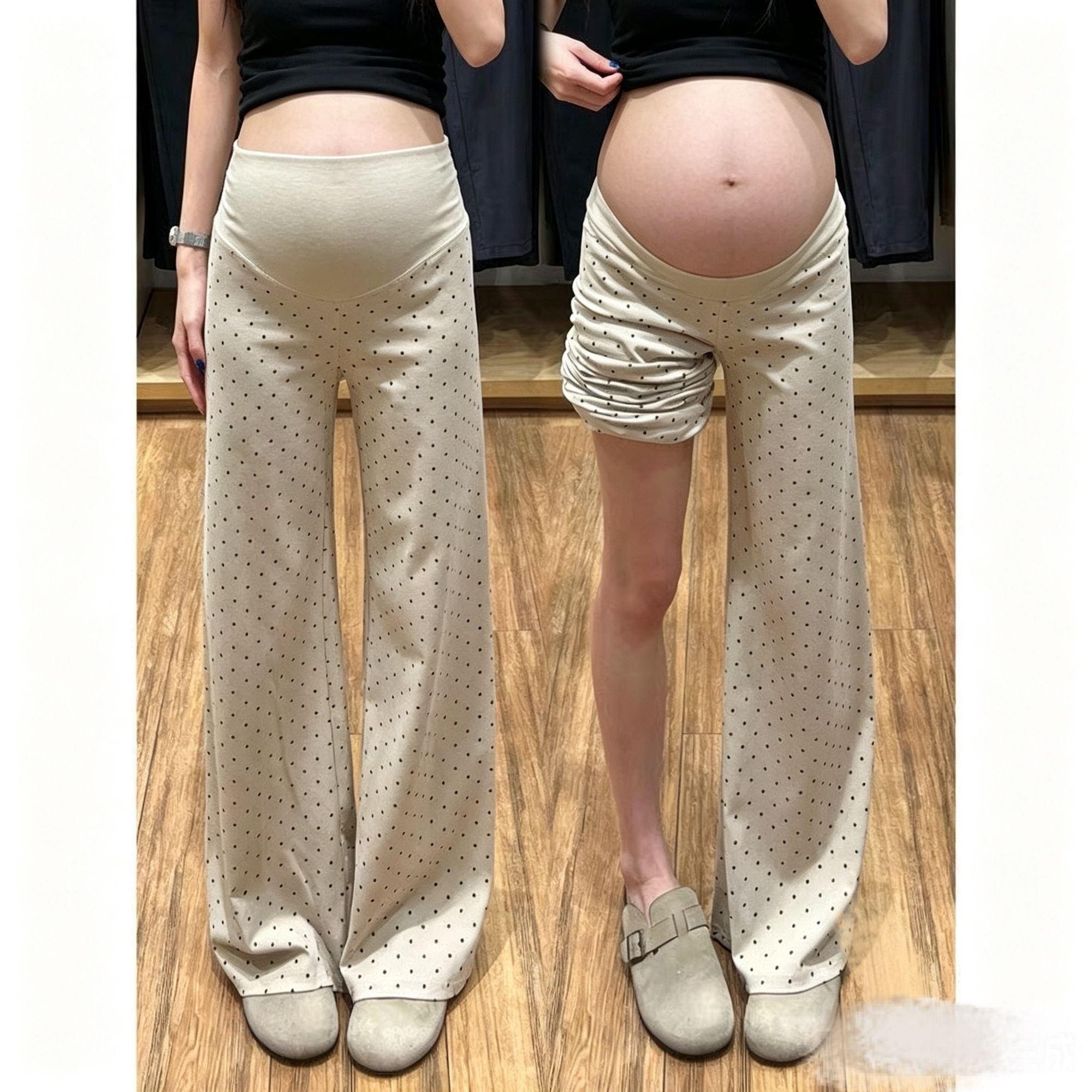 孕妇夏季高腰显瘦不勒肚微喇裤