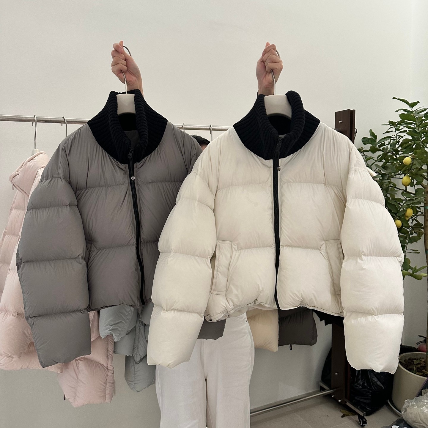 2025冬季新款韩版羽绒服女短款针织立领加厚宽松小个子面包服外套