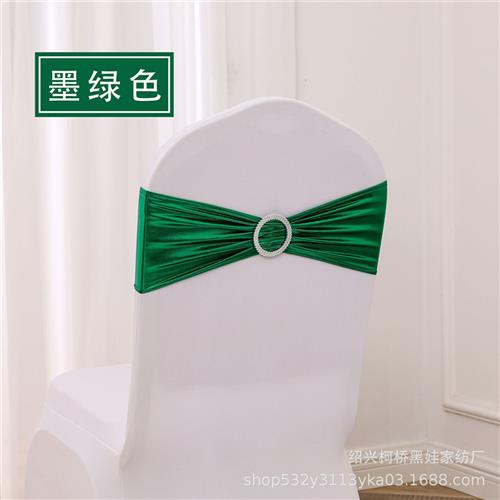 烫金椅背花蝴蝶结免系钻扣弹力婚庆椅套装饰椅套蝴蝶结箍带绑带