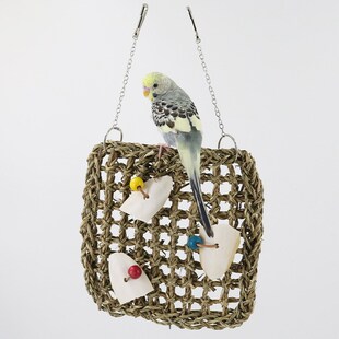 墨鱼骨鹦鹉鸟玩具草网云梯子爬梯爬架攀爬梯啃咬鸟笼配件秋千吊环