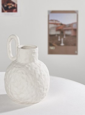 ins白色陶瓷花瓶干花小清新客厅插花满天星卧室客厅家居装饰摆件