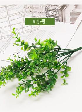 仿真尤加利塑料花 盆栽客厅把束水草假花假花 绿色仿真植物金钱草