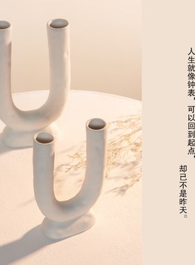 ins北欧白色陶瓷花瓶干花客厅插花满天星水培餐桌家居装饰品摆件
