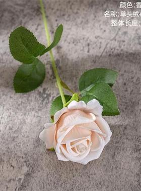 仿真玫瑰花珍珠绒布植物仿真花家庭装饰婚庆花墙假花MW03339