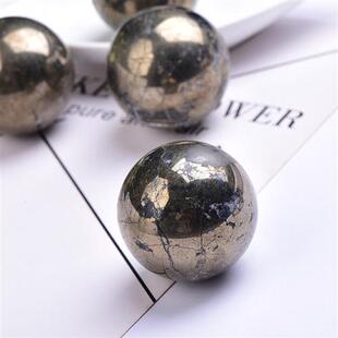 直供水晶球 黄铜矿球黄铁矿球摆件 原石打磨按摩球工艺品摆件