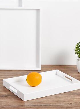 直销白色欧式木质托盘木盘收纳实木茶盘ins餐盘面包盘水果盘