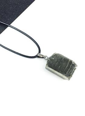 天然黄铁矿原石吊坠 不规则方形吊坠黄铜矿愚人金石 闪矿石项链