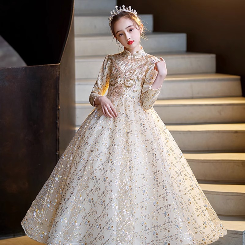 出租女童洋气秋季主持人钢琴礼服