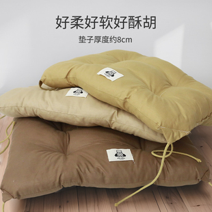 猫窝夏天猫垫子睡觉用四季通用美拉德系绑带垫加厚狗床垫保暖透气