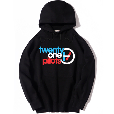 boy摇滚乐队加绒连帽套头卫衣