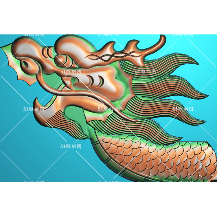 精雕图jdp灰度图bmp单龙浮雕龙木雕石雕dl-003侧龙头衣帽架雕刻