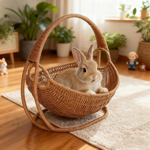 仿藤编织水果篮子创意摇摆果篮家用客厅筐果盘手工编织摇篮小猫窝