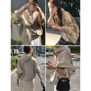 连帽夹克外套松弛感气质风衣 韩国OUNCE同款 MoreLess 26年早春新款