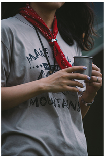 MOUNTAINS 男T恤 BSIDEWARE TEE 纯棉山脉圆领印花短袖