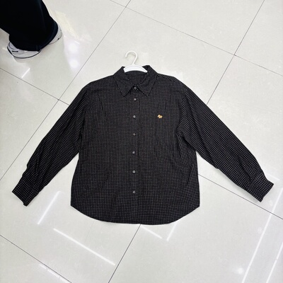 磨毛复古格子衬衫上衣女内搭新款长袖宽松休闲气质小个子250812