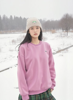 3287超爆系列款SAINA韩版简约宽松加绒倒立小鳄鱼卫衣