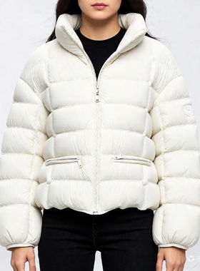 短款90白鸭绒羽绒服2026冬季新款撞色拼接保暖面包服外套女08199