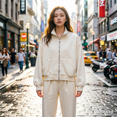 百搭显瘦休闲外套女宽松显瘦高品质套装 时尚 8379 新款 2026春季